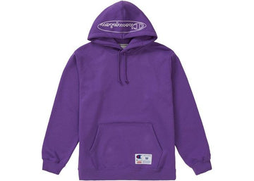 Supreme Champion Outline Hooded Sweatshirt Purple