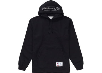 Supreme Champion Outline Hooded Sweatshirt Black