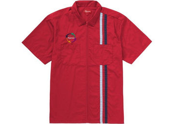 Supreme Zip Up S/S Work Shirt Red
