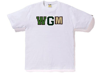 BAPE ABC WGM Milo Gold Zip Shark Tee White/Green