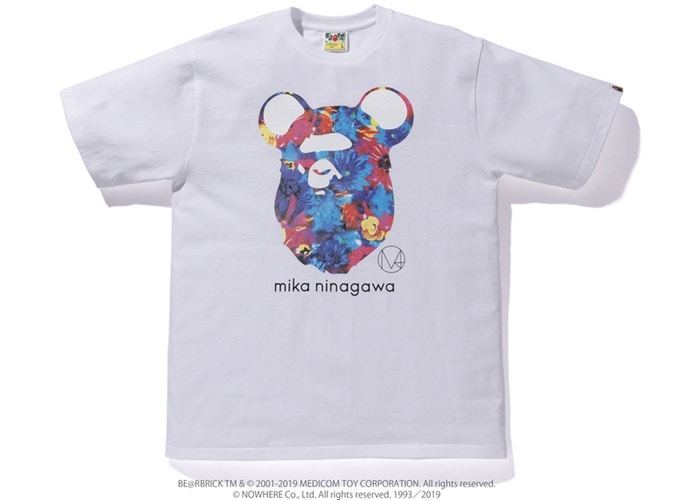 BAPE x Mika Ninagawa Bear Ape Head Tee White