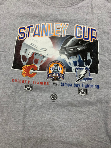 Vintage Stanley Cup Lightening VS Flames Tee Grey