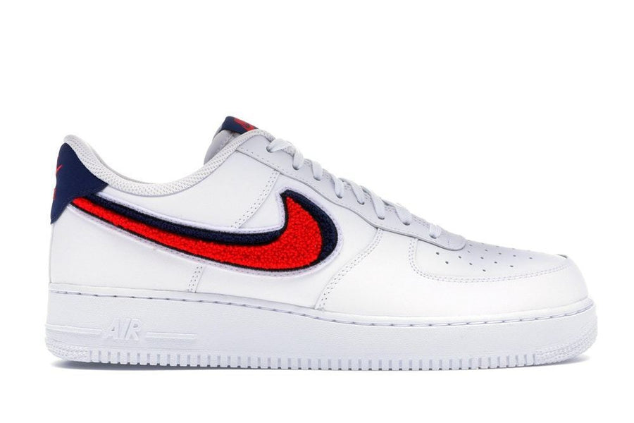 Nike Air Force 1 Low 3D Chenille Swoosh White Red Blue