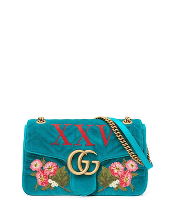 Gucci 110th Anniversary GG Marmont Small XXV Velvet Shoulder Bag