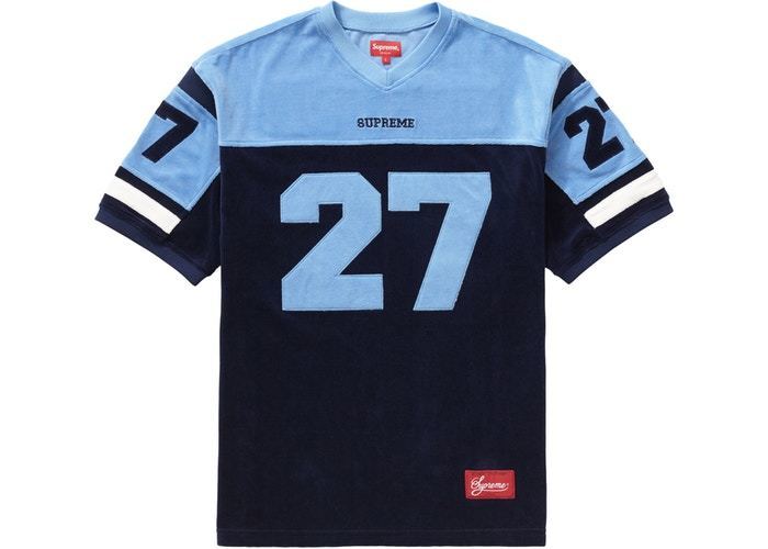 Supreme Velour Football Jersey Navy