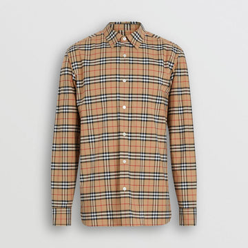 Burberry Check Stretch Cotton Shirt