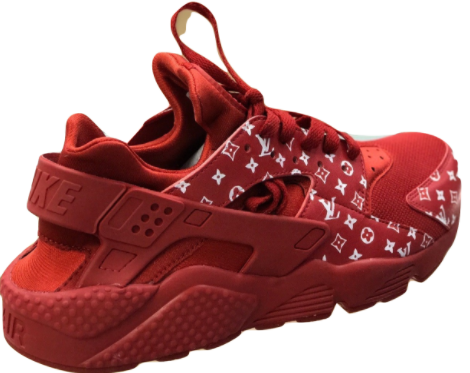 Custom LV Nike Huarache Red