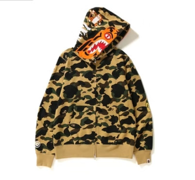 BAPE 1st Camo Tiger Full Zip Hoodie Yellow