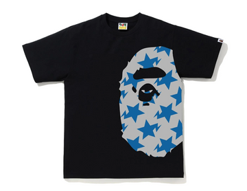 BAPE STA Pattern Side Big Ape Head Tee Black/Gray