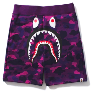 BAPE Color Camo Shark Sweat Shorts Purple