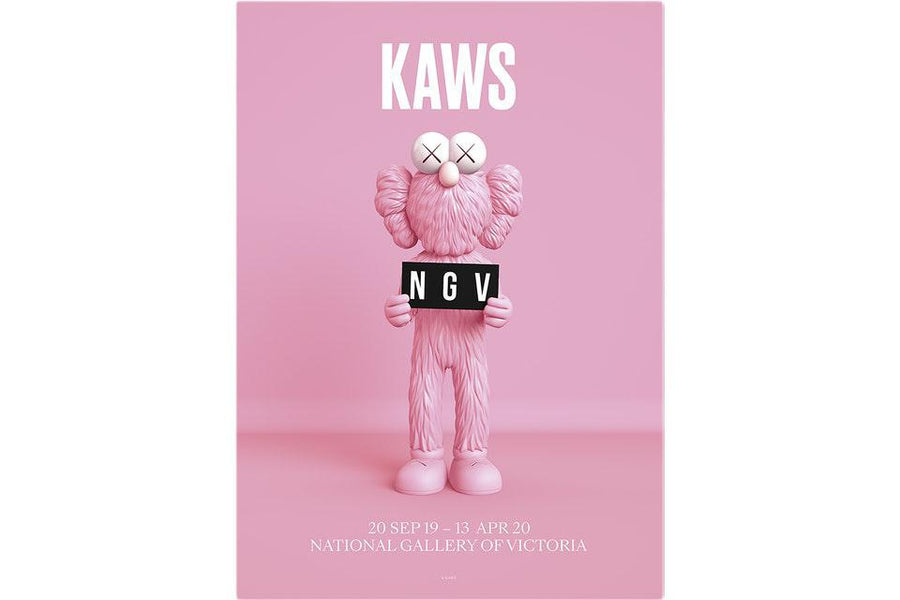 KAWS x NGV BFF Exhibition Poster Pink