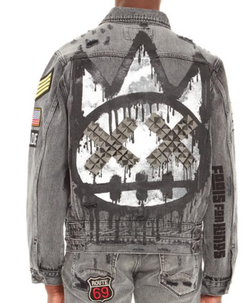 TYPE II BLACK GRAFFITI DENIM JACKET