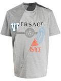 VERSACE Grey Distorted Logo T-shirt