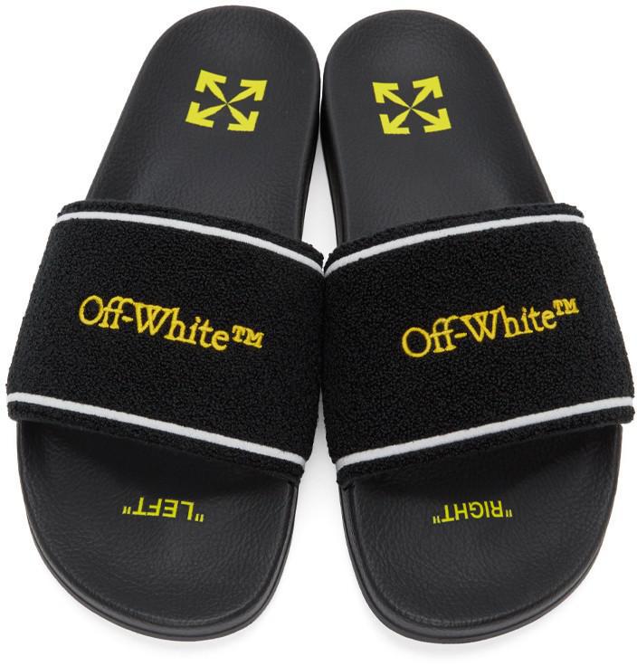 OFF-WHITE Black Towel Slides