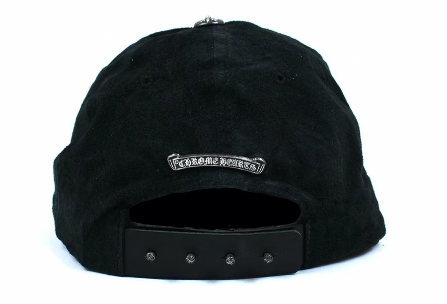 Chrome Hearts 5 Panel Suede Baseball Cap Black