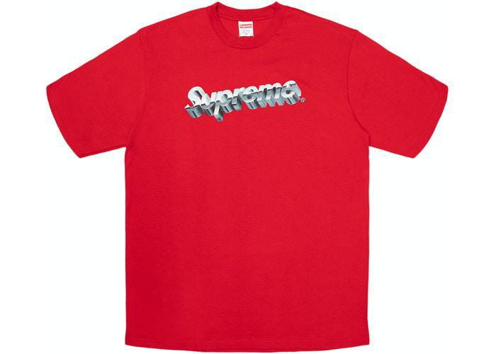 Supreme Chrome Logo Tee Red