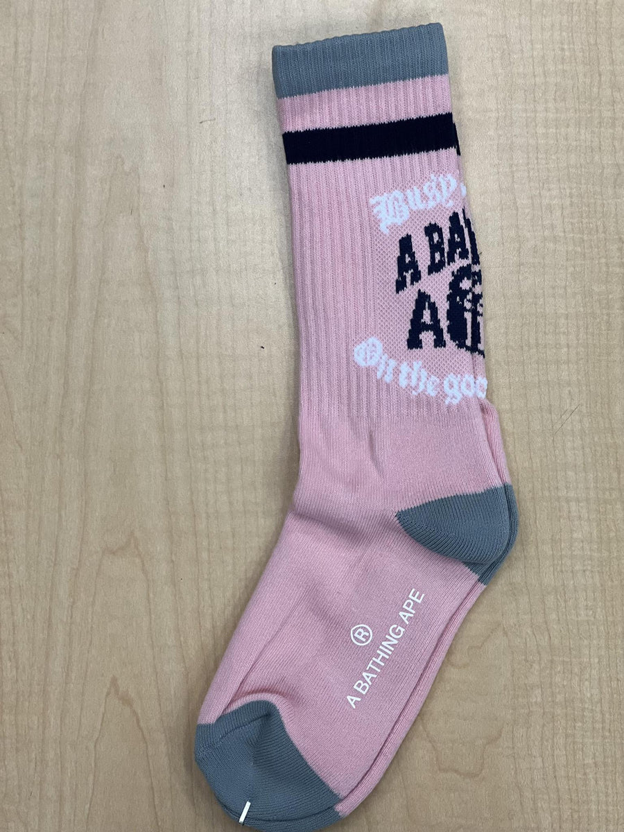 BAPE College Sock Pink/Grey/Navy