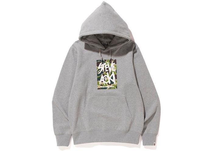 BAPE x Steve Aoki Pullover Hoodie Grey