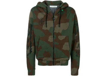VNDS OFF-WHITE Diag Stencil Zip Up Hoodie Camo/Black