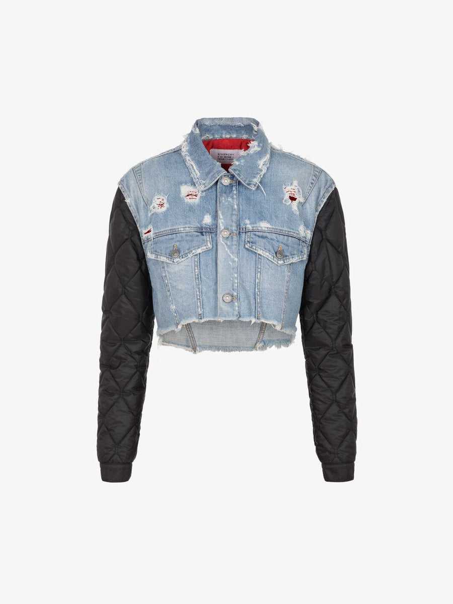 GIVENCHY SHORT JACKET IN DENIM AND QUILTED