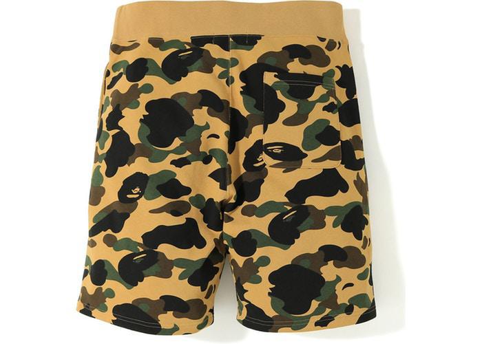 BAPE 1st Camo Shark Sweat Shorts Yellow