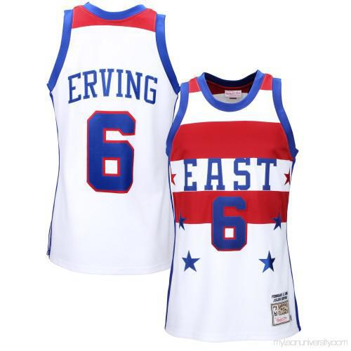 Mens Philadelphia 76ers Julius Erving Mitchell & Ness White All Star East 1980 Authentic Basketball Jersey