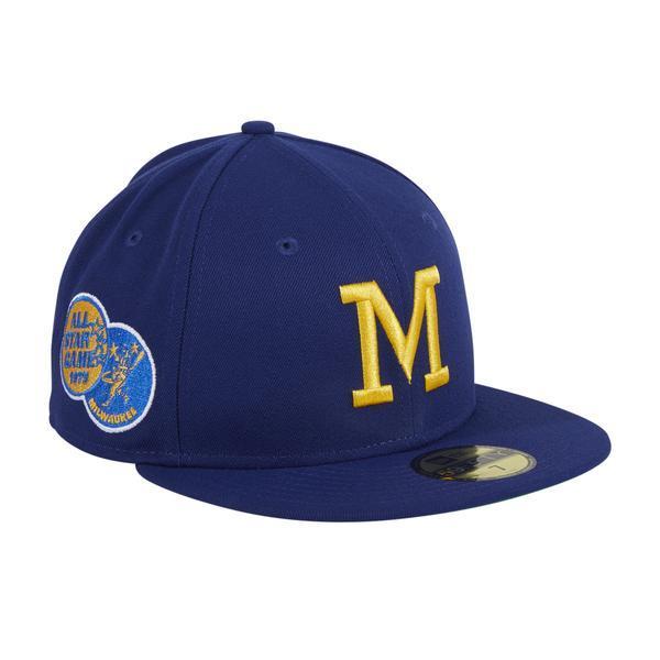 EXCLUSIVE NEW ERA 59FIFTY Milwaukee Brewers 1975 World Series Patch Green UV - Navy