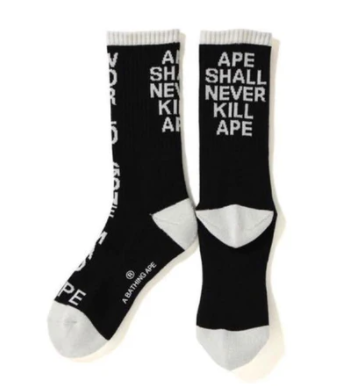 Ape Shall Never Kill Ape BAPE Socks BLACK