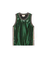 Gucci Men's Green Laminated Jersey Tank