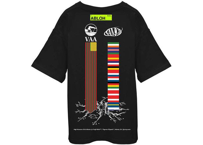 Virgil Abloh Canary Yellow x FOS Alliteration VAA AMO Towers T-Shirt Black