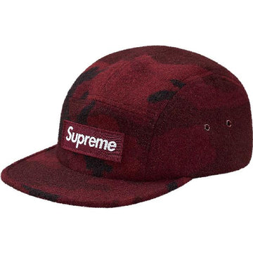 Supreme Camo Wool Camp Cap Burgundy
