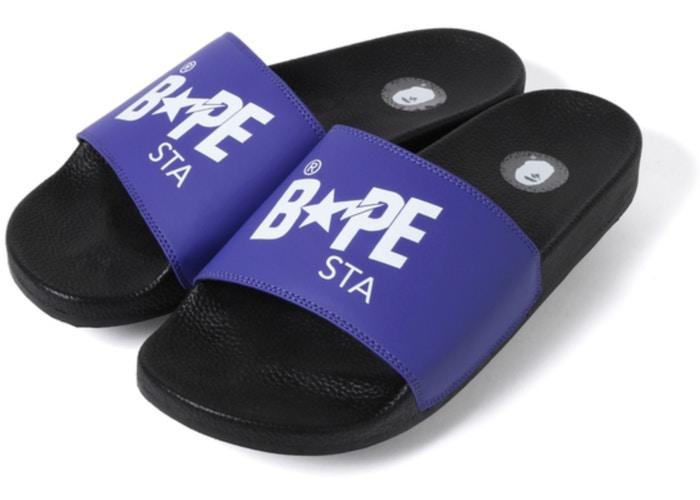 A Bathing Ape Bapesta Slide Black Purple