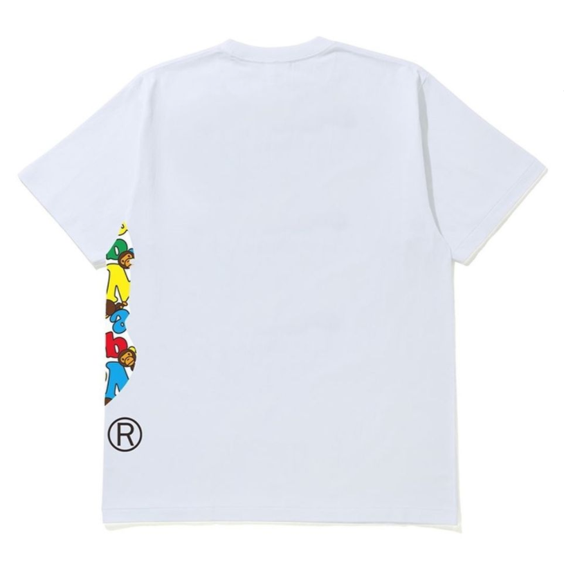 BAPE Baby Milo Alphabet Side Ape Head Tee White