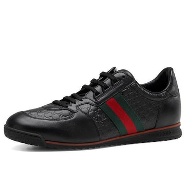 GUCCI SL 73 Guccissima Black GG Leather Sneaker Green/Red
