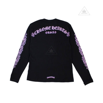 Chrome Hearts Matty Boy Shoulder Logo Thermal L/S T Shirt Black/Pink