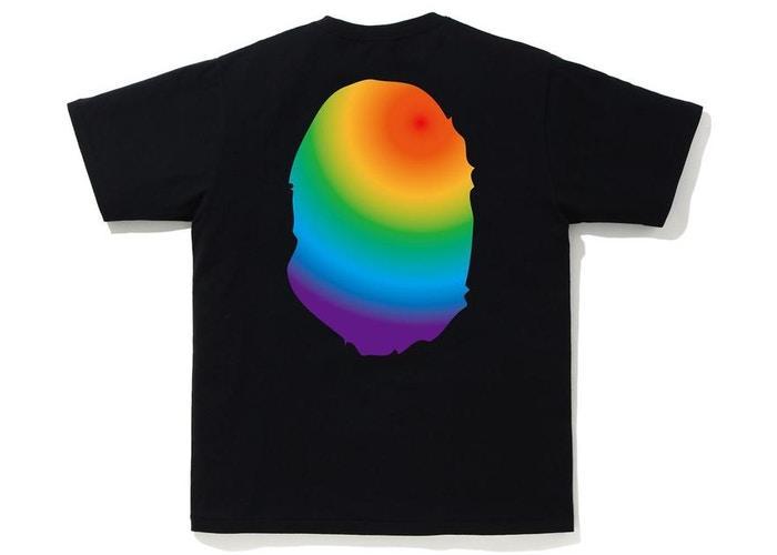 BAPE A Bathing Ape Rainbow Big Ape Head Tee Black