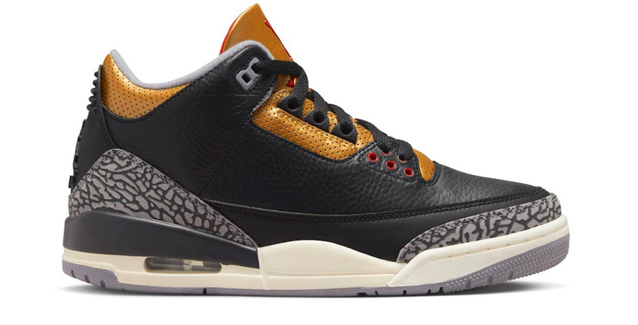 Jordan 3 Retro Black Cement Gold (W)