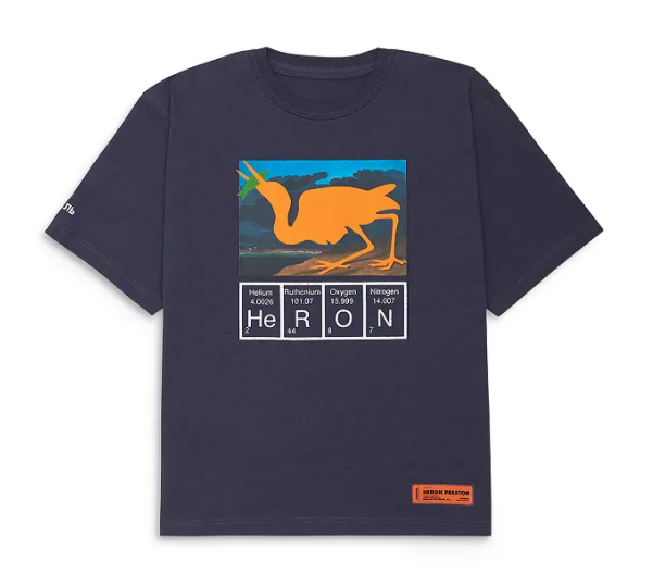 HERON PRESTON Regular Fit Cutout Logo T-shirt, Navy