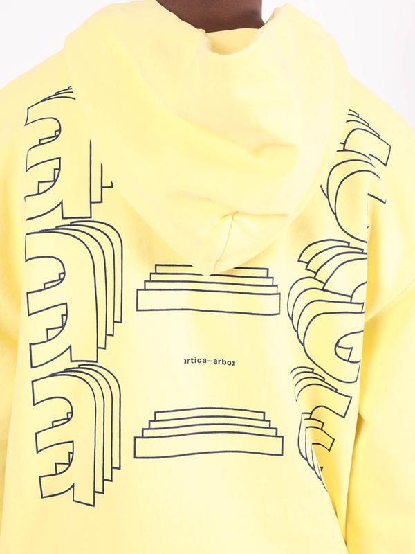 ARTICA ARBOX Limelight Graphic Logo Hoodie In Yellow