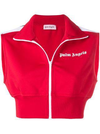 Palm Angels Red Cropped Gilet
