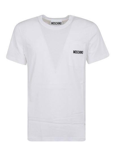 Moschino White Embroidered Logo T-Shirt