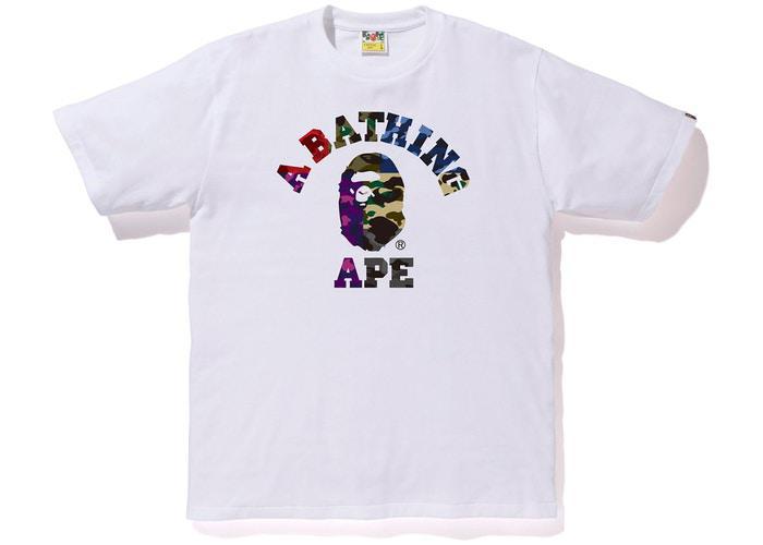 BAPE Mix Camo College Tee White