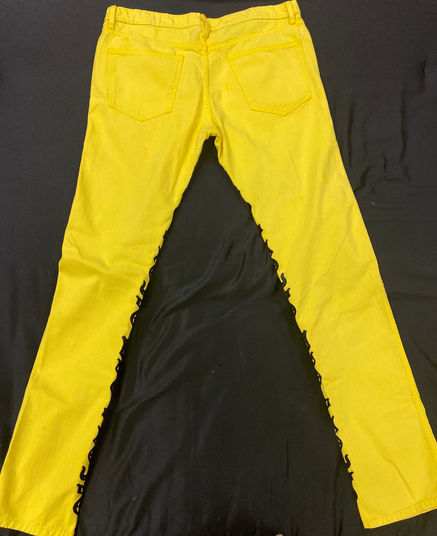 Vlone Friends Denim Pants Yellow