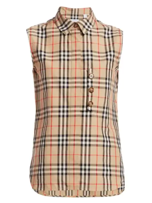 Burberry Palila Check Print Sleeveless Shirt