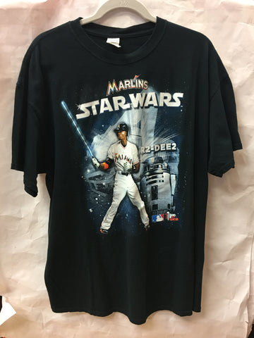 Vintage MLB Marlins Dee Gordon Star Wars R2DEE2 Tee