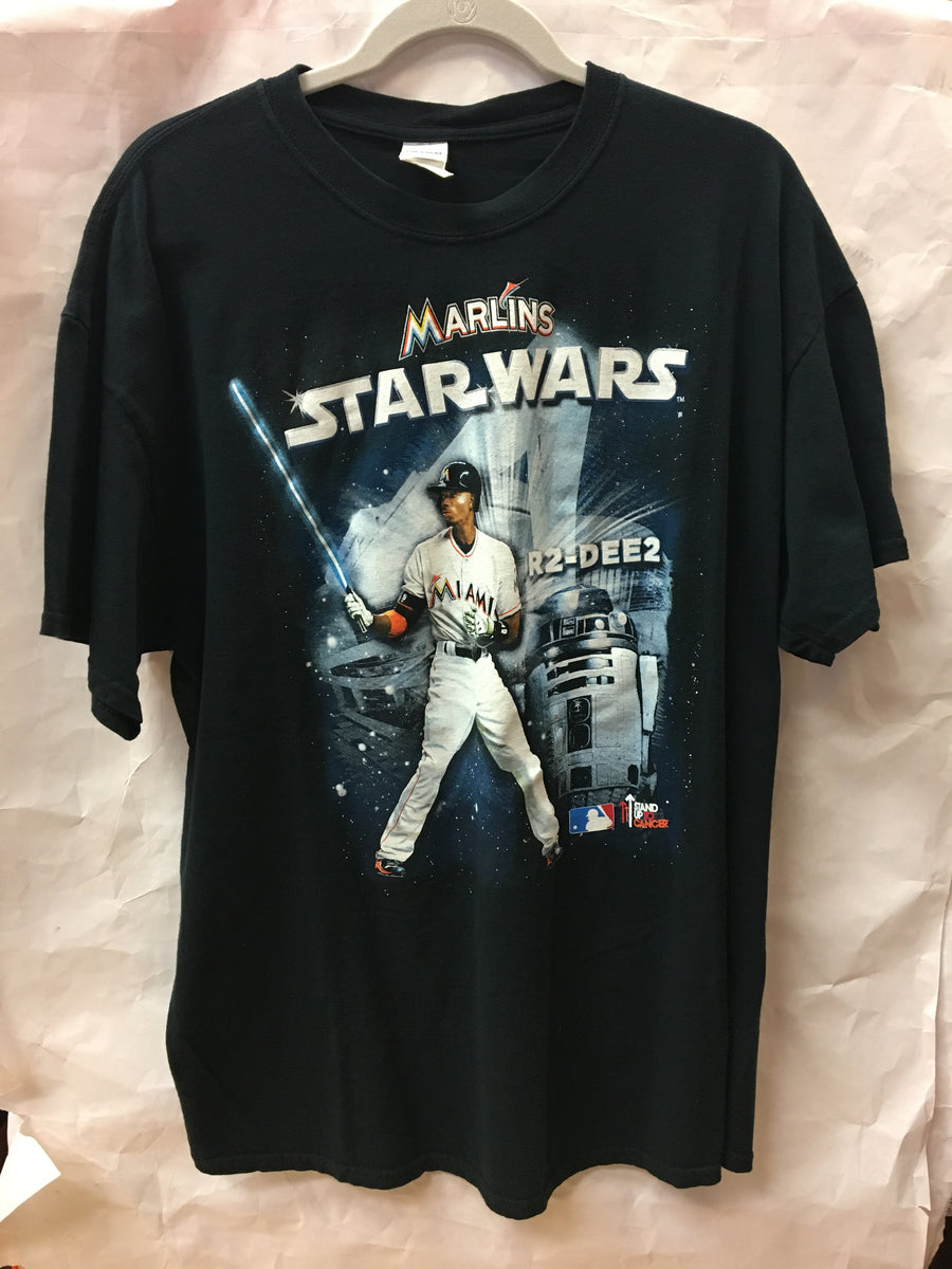 Vintage MLB Marlins Dee Gordon Star Wars R2DEE2 Tee