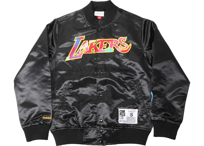 Takashi Murakami ComplexCon x LA Lakers M&N Satin Jacket Black