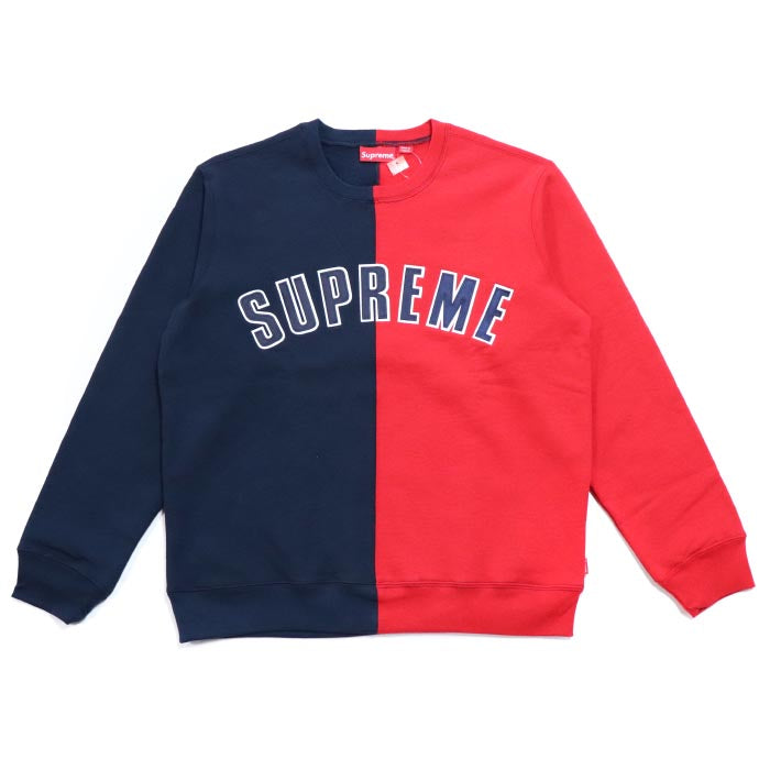 Supreme Split Crewneck Sweatshirt Navy