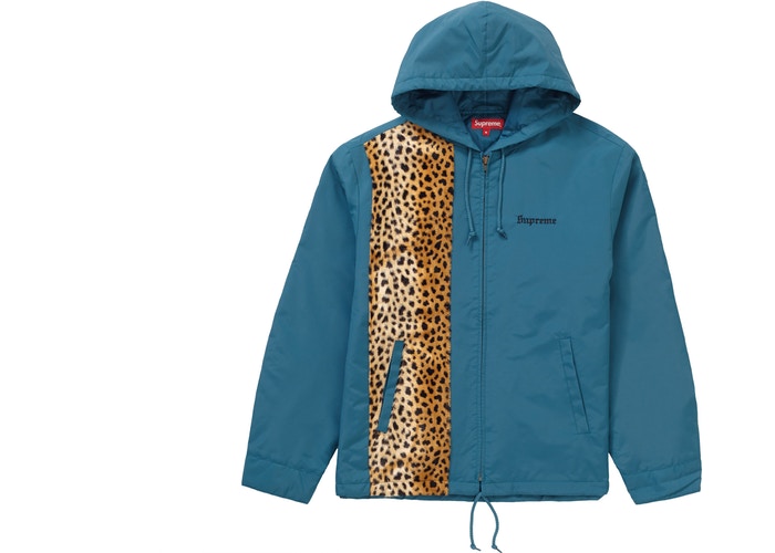 Supreme Cheetah Hooded Station Jacket Dark Slate