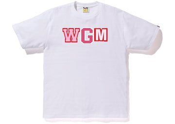 BAPE ABC WGM Milo Gold Zip Shark Tee White/Pink